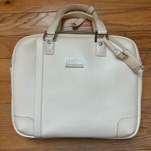 Calvin Klein White Laptop Bag